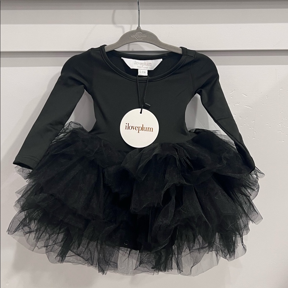 I Love Plum Tutu dress. Black. Long Sleeve. 6-12mo. New With Tags. Never Worn.